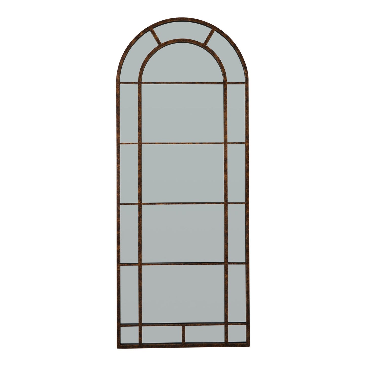 Rust Effect Arched Window Mirror - Large