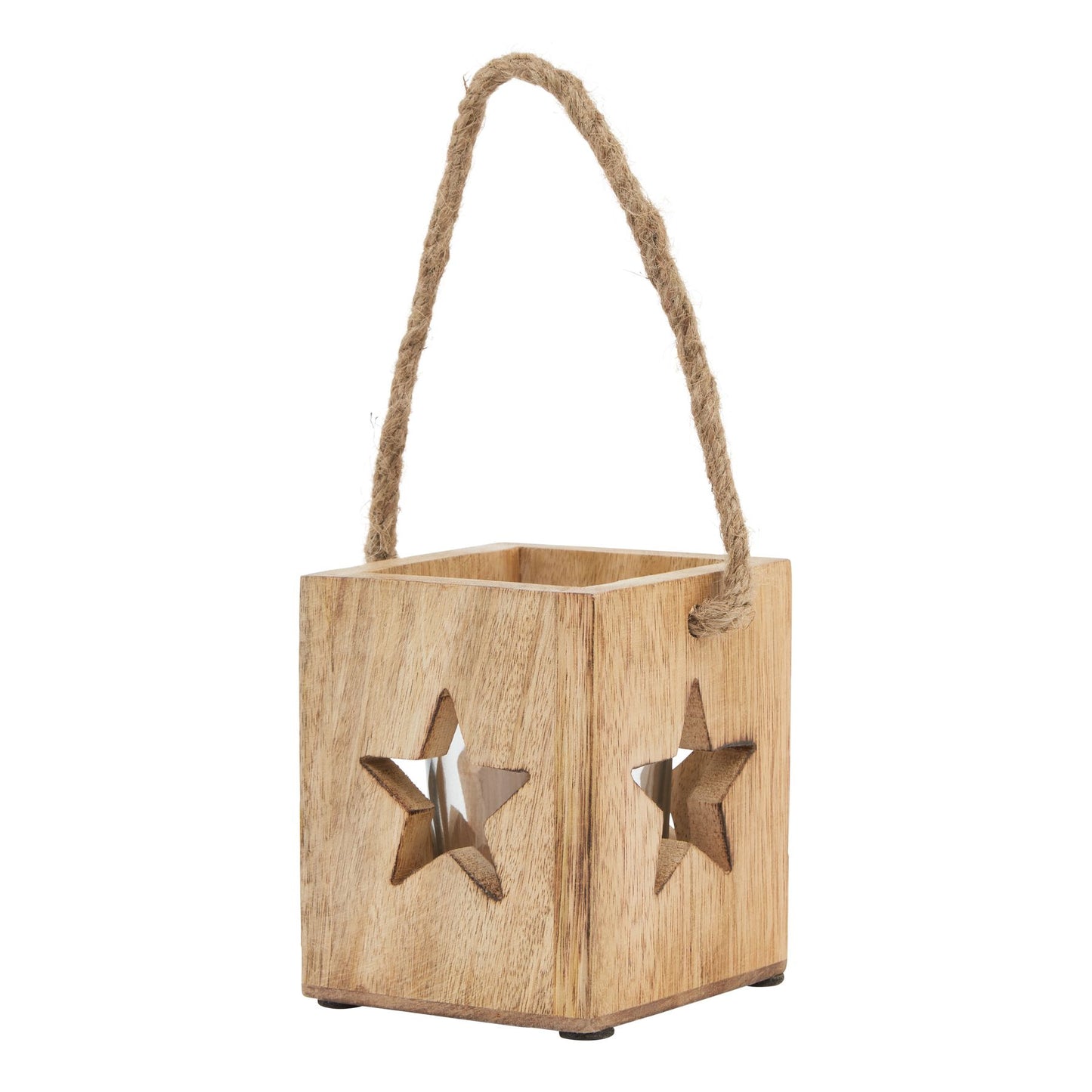 Natural Wooden Star Tealight Candle Holder - Small
