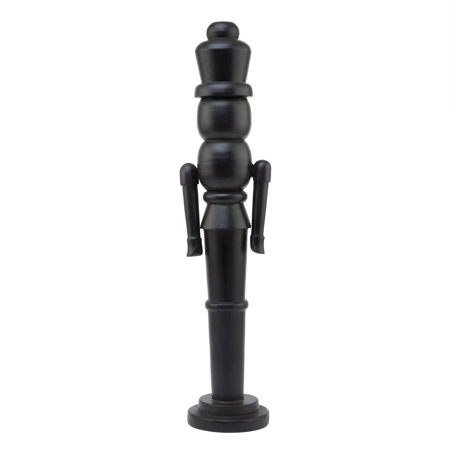 Minimalist Black Wooden Nutcracker Decoration - Large