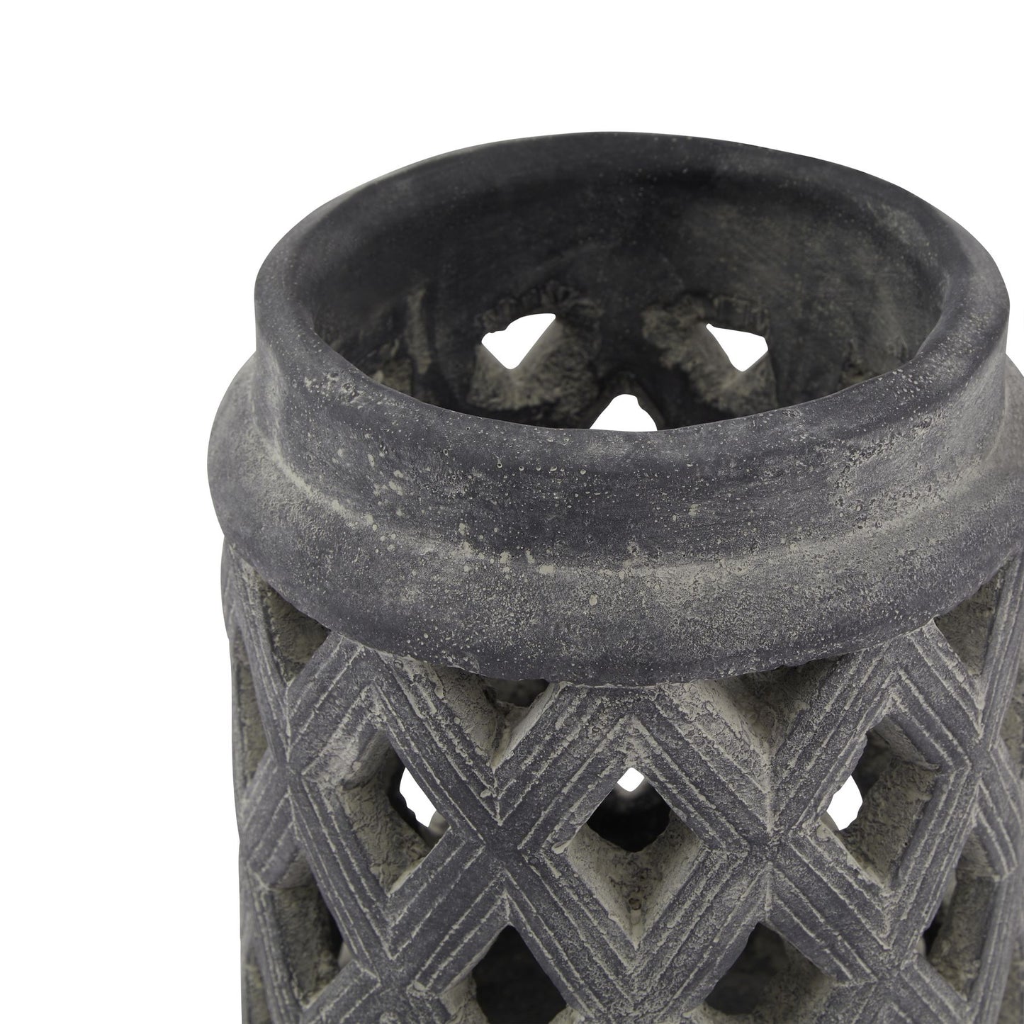Amalfi Grey Lattice Lantern - Large