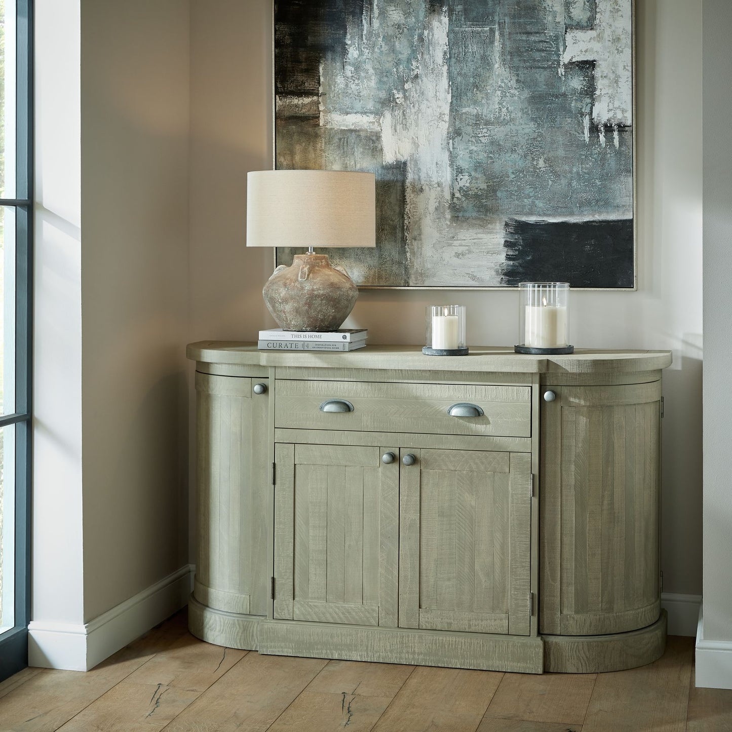 Amalfi Grey Hurricane Lantern - Large