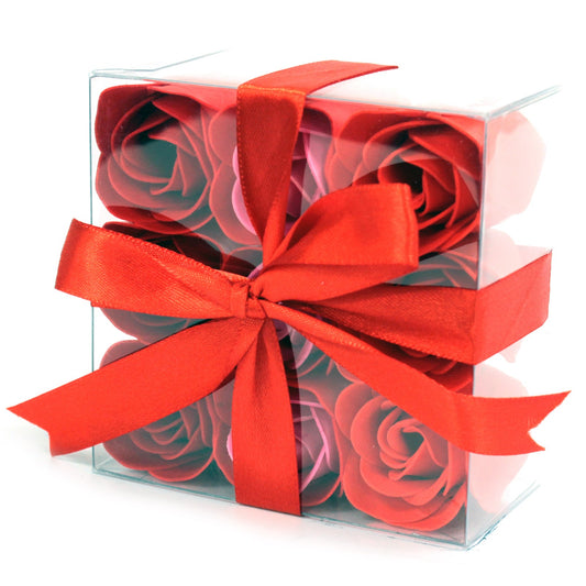Luxury Soap Flowers - Set of 9 - Red Roses