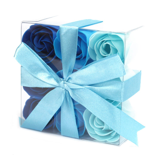 Luxury Soap Flowers - Set of 9 - Blue Wedding Roses