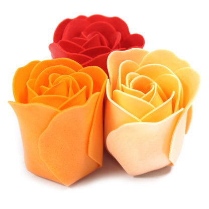 Luxury Soap Flowers - Set of 9 - Peach Roses