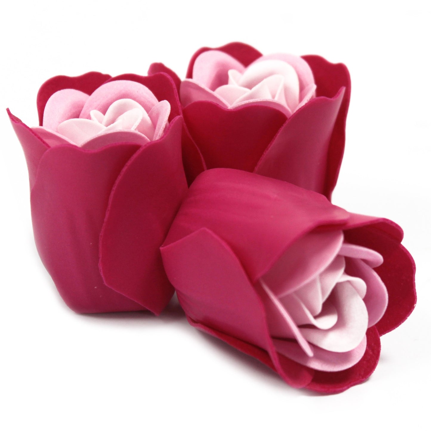 Luxury Soap Flowers Heart Box - Set of 3 - Pink Roses