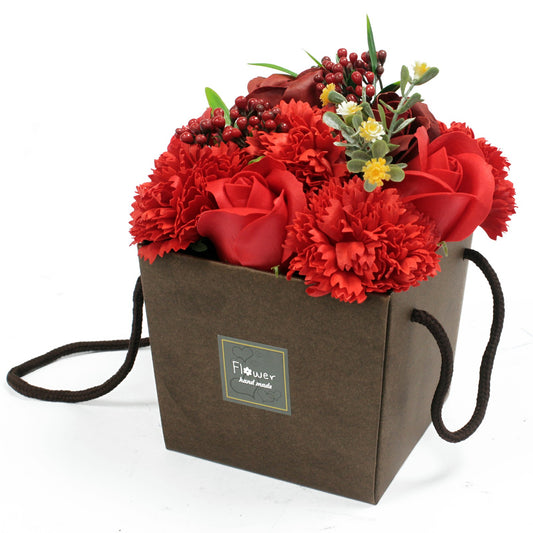 Luxury Soap Flowers Bouquet - Red Rose & Carnation