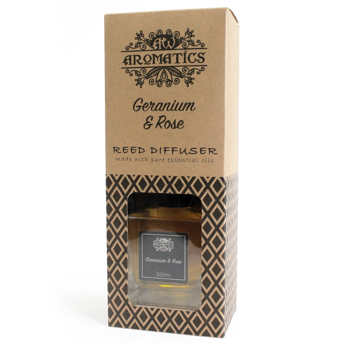 Reed Diffuser - Geranium & Rose Essential Oil - 200 ml