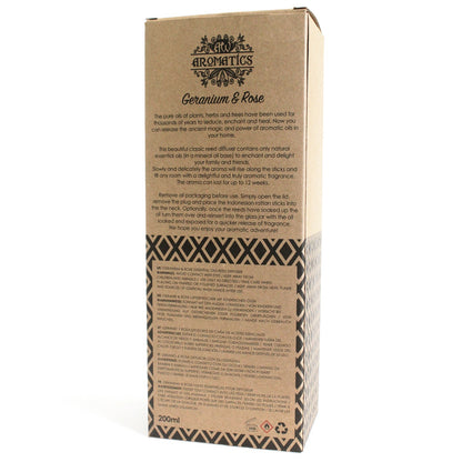 Reed Diffuser - Geranium & Rose Essential Oil - 200 ml