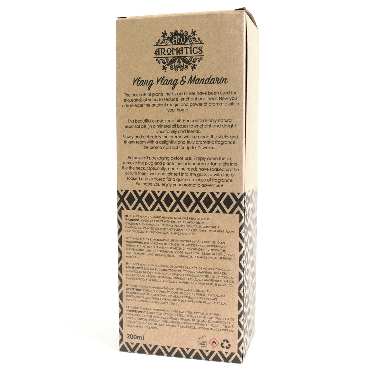 Reed Diffuser - Ylang Ylang & Mandarin Essential Oil - 200 ml