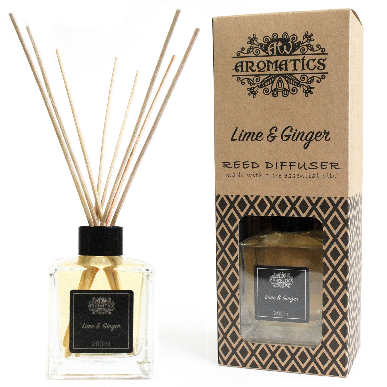 Reed Diffuser - Lime & Ginger Essential Oil - 200 ml