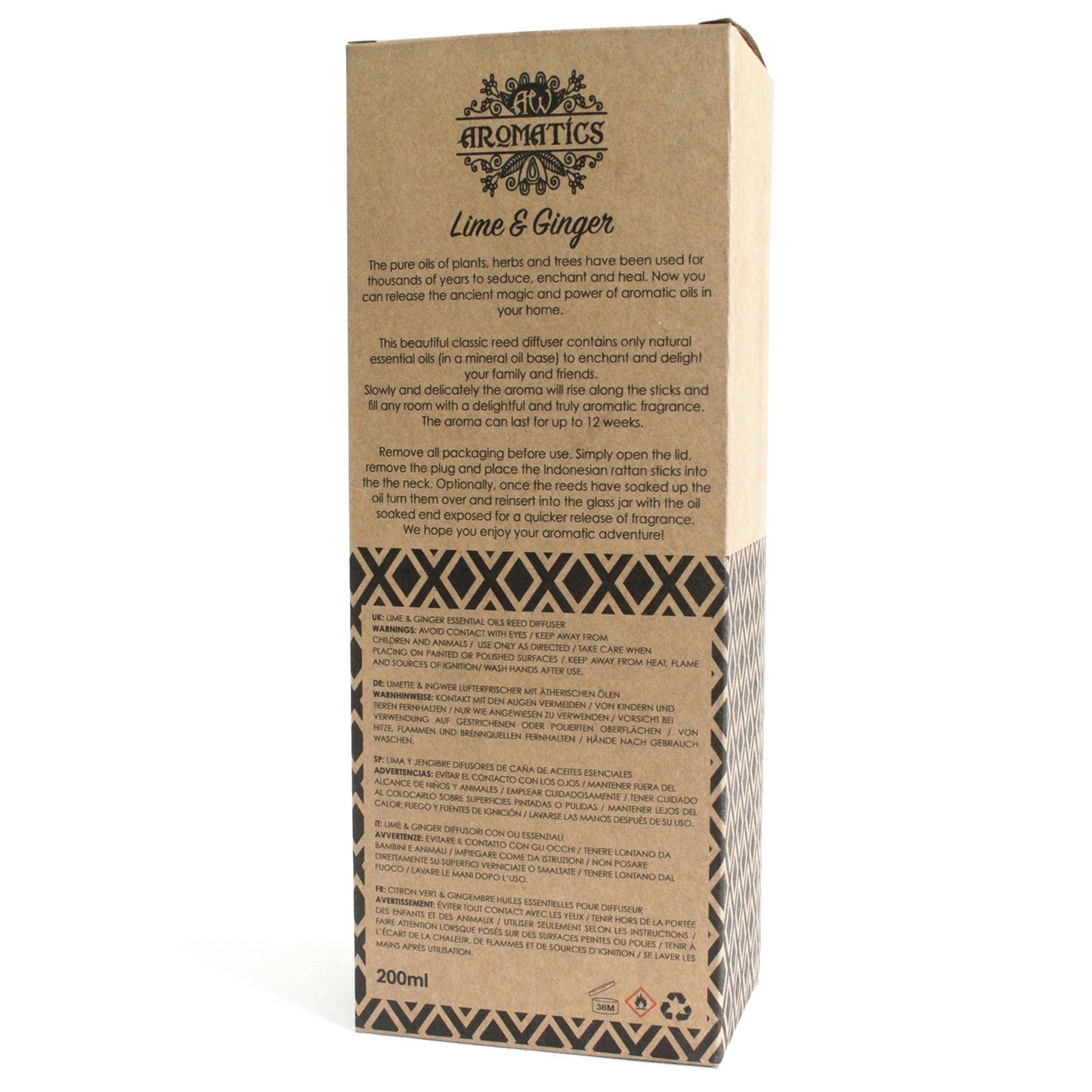 Reed Diffuser - Lime & Ginger Essential Oil - 200 ml