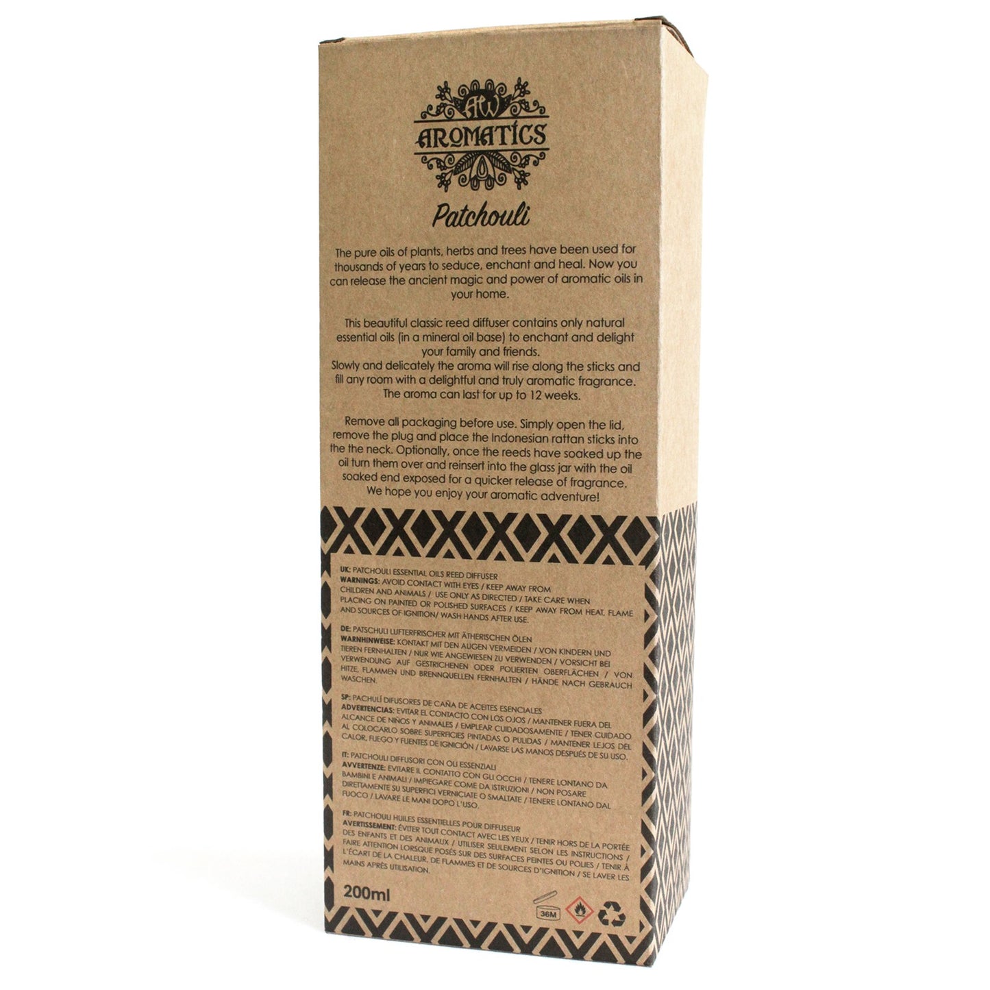 Reed Diffuser - Patchouli Essential Oil - 200 ml