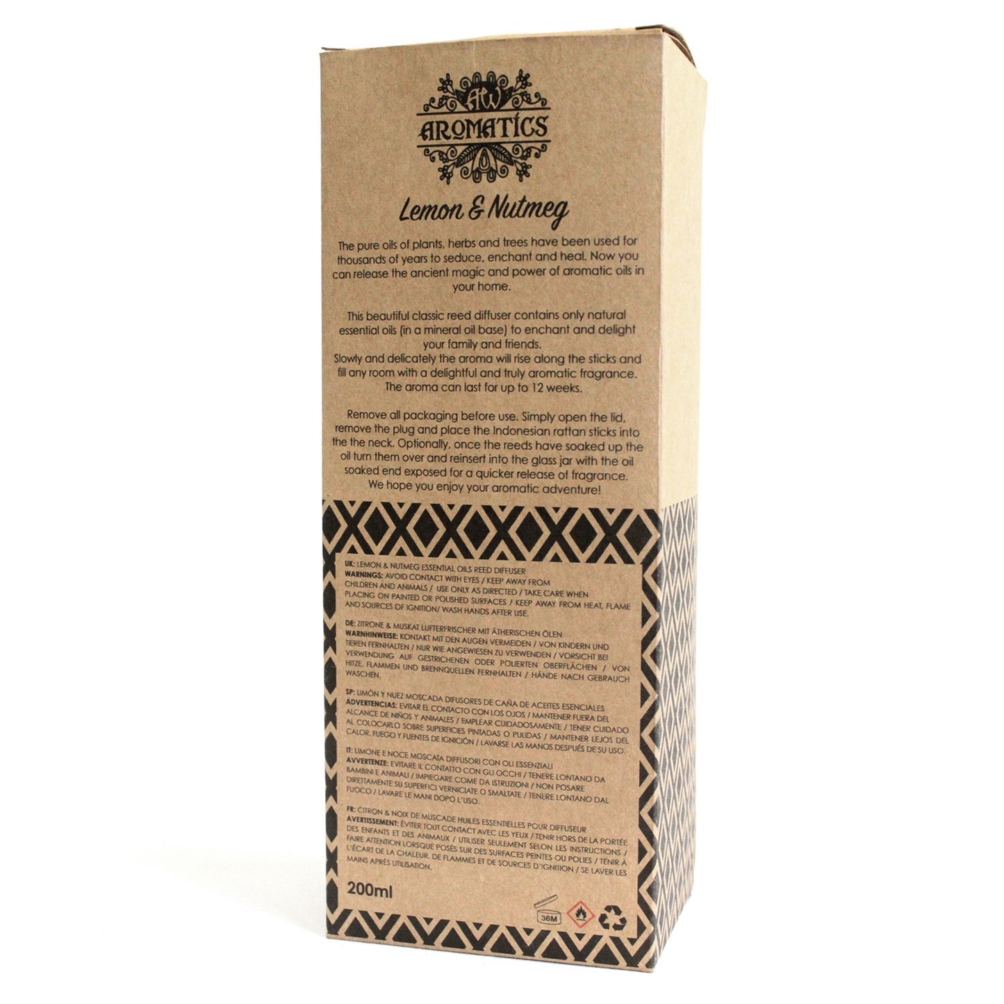 Reed Diffuser - Lemon & Nutmeg Essential Oil - 200 ml