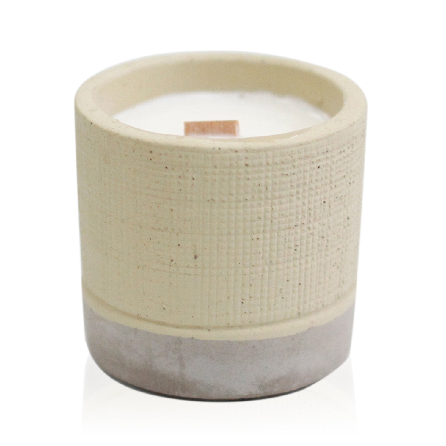 Wooden Wick Concrete Pot Scented Candle - Coffee in the Club - Grey