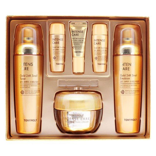 TONYMOLY Intense Care Gold 24K Snail Skincare - Set of 3 Plus 3 Samples