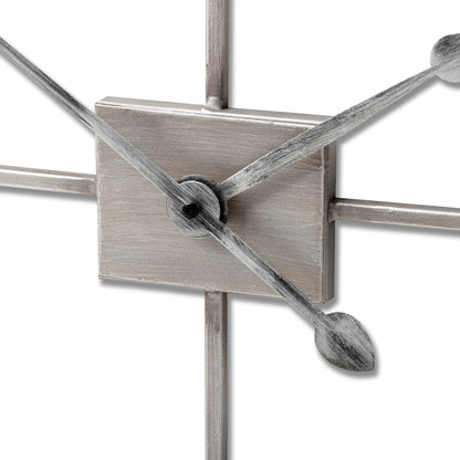 Silver Skeleton Wall Clock - Rectangular