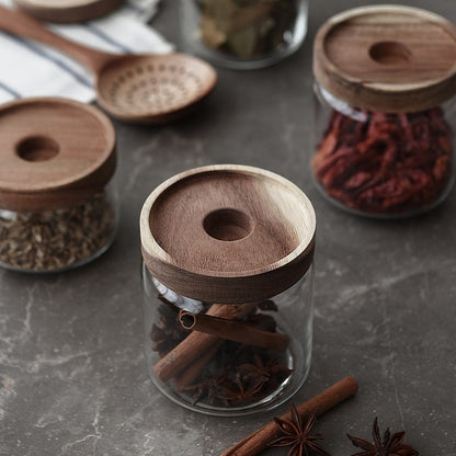 Cottage Bamboo Glass Jar - 15 cm