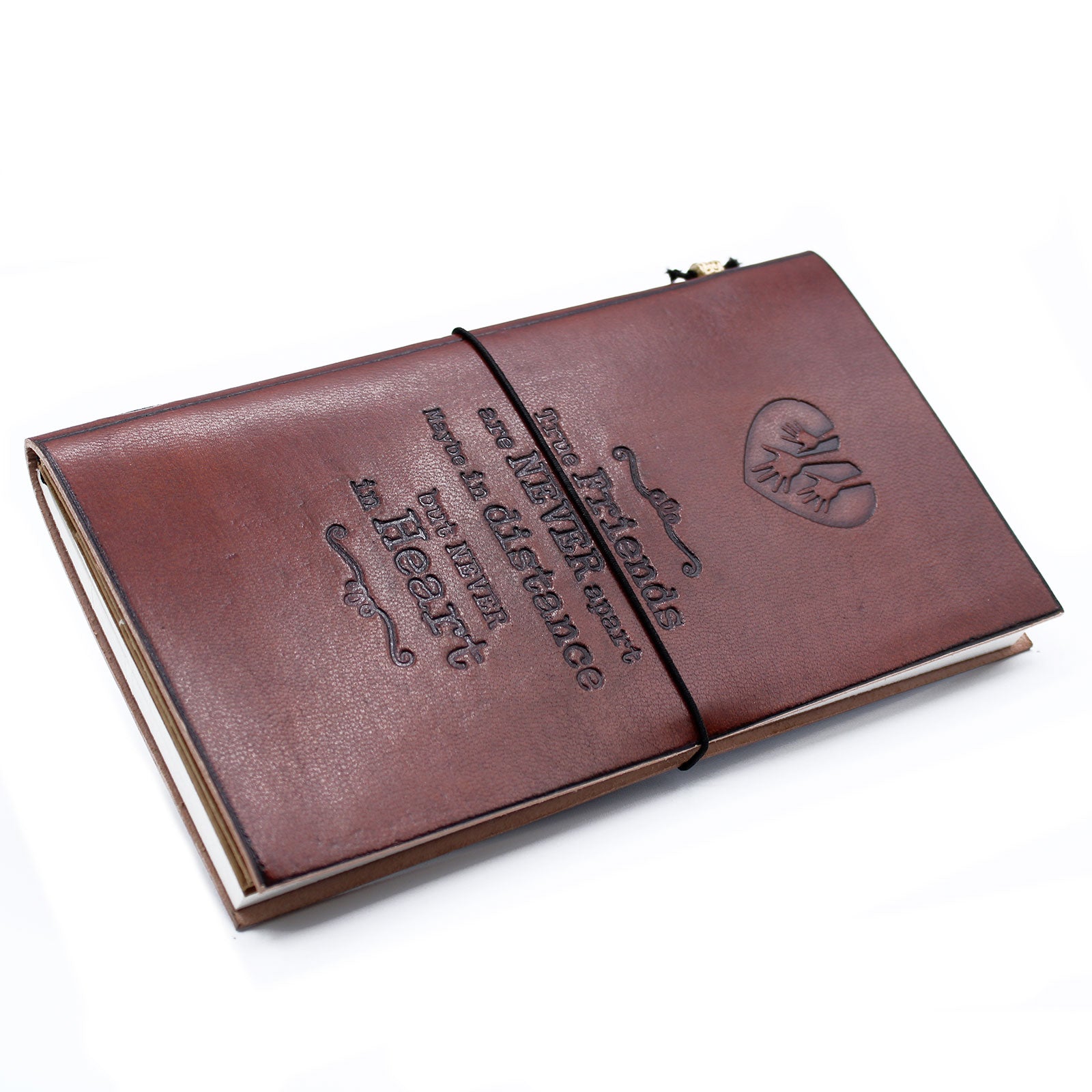 Handmade Leather Journal - True Friends - Brown - 80 pages