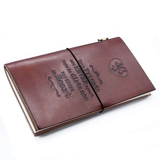 Handmade Leather Journal - True Friends - Brown - 80 pages