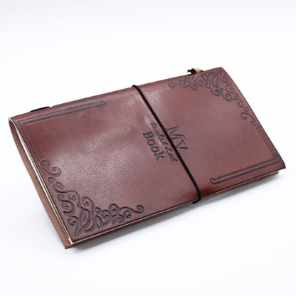 Handmade Leather Journal - My Bucket List Book - Brown - 80 pages