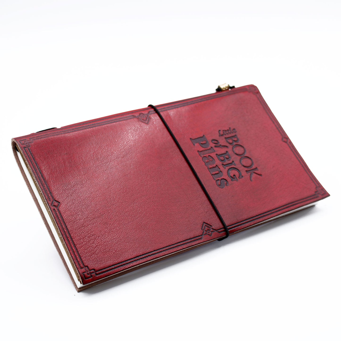 Handmade Leather Journal - Little Book of Big Plans - Red - 80 pages