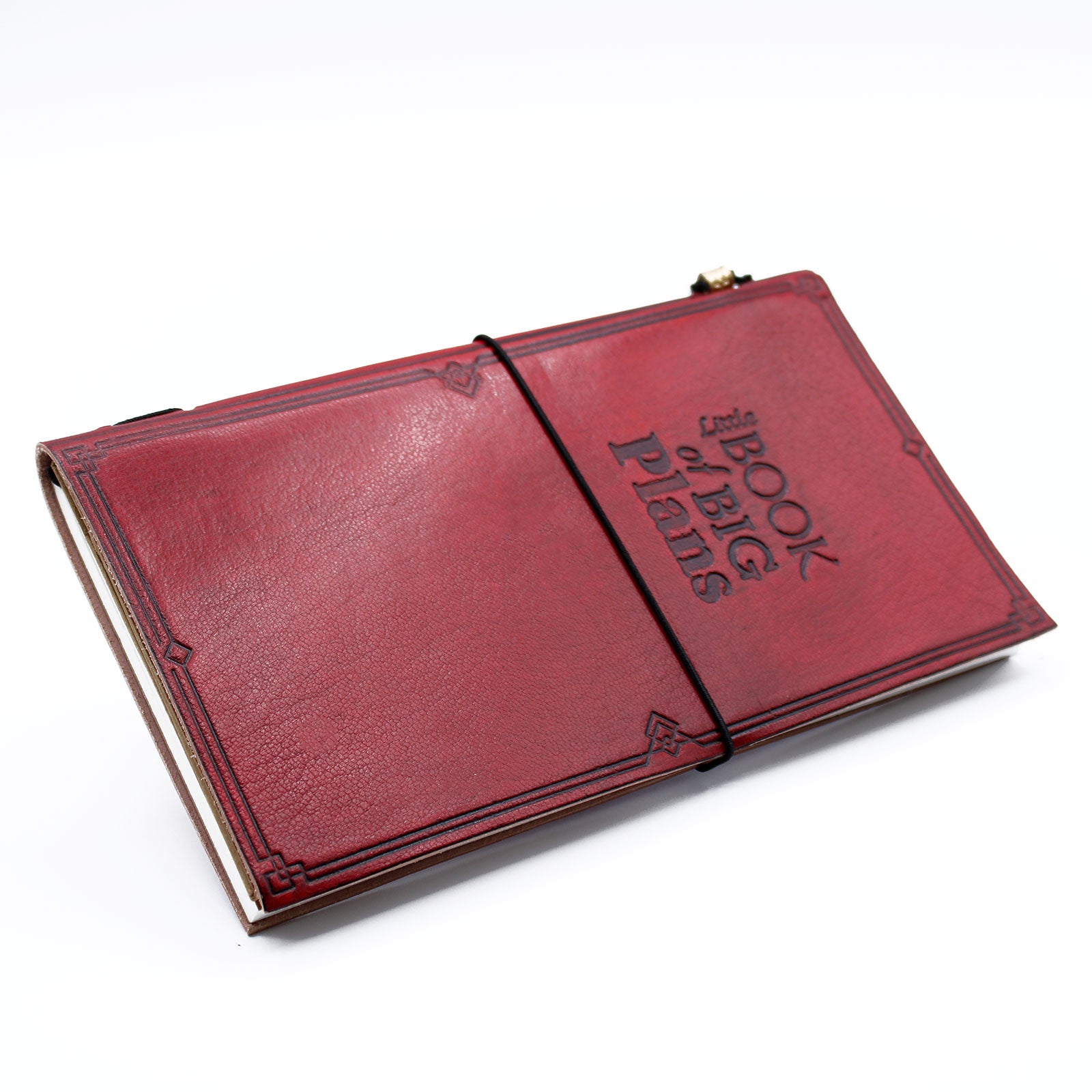 Handmade Leather Journal - Little Book of Big Plans - Red - 80 pages