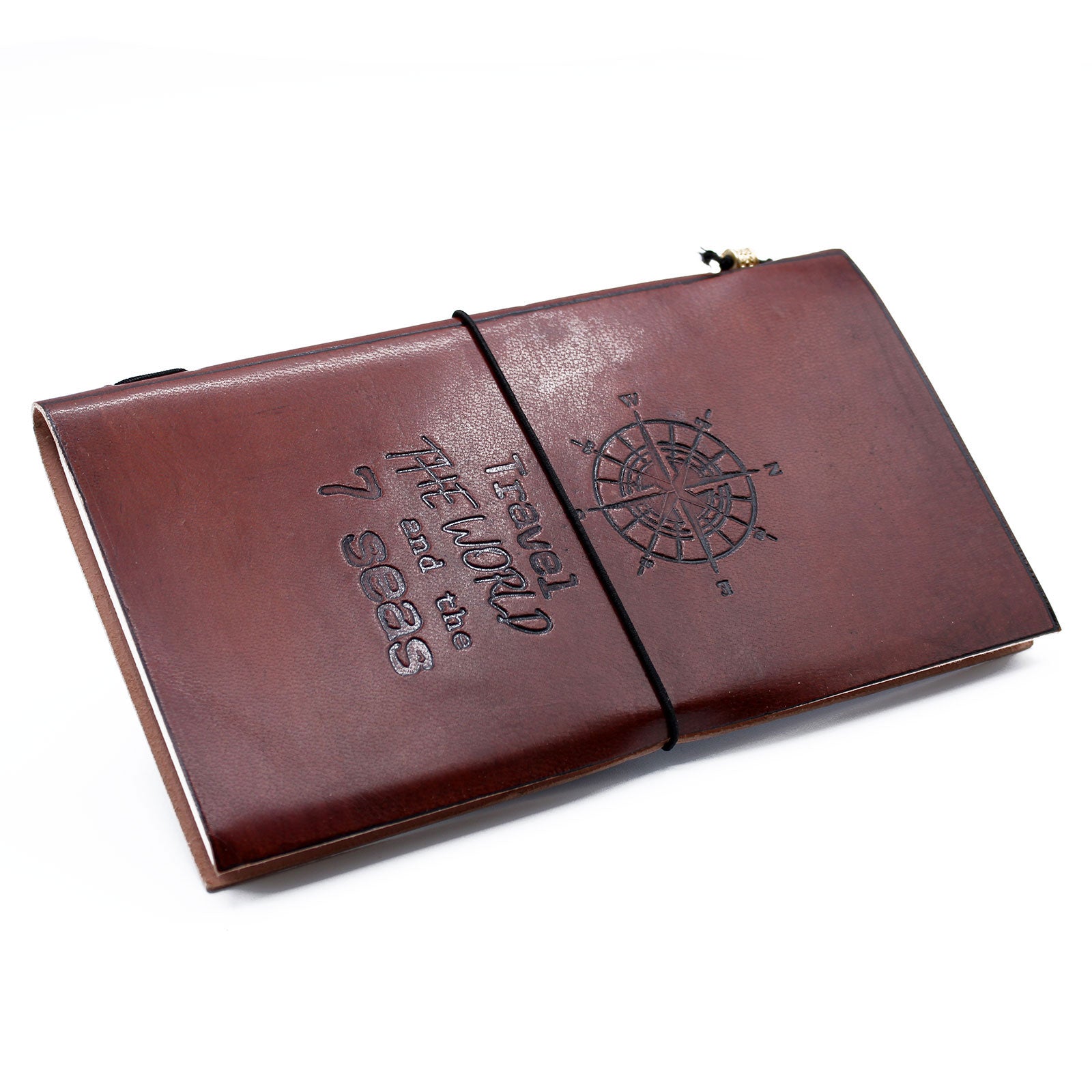 Handmade Leather Journal - Travel the World - Brown 80 pages