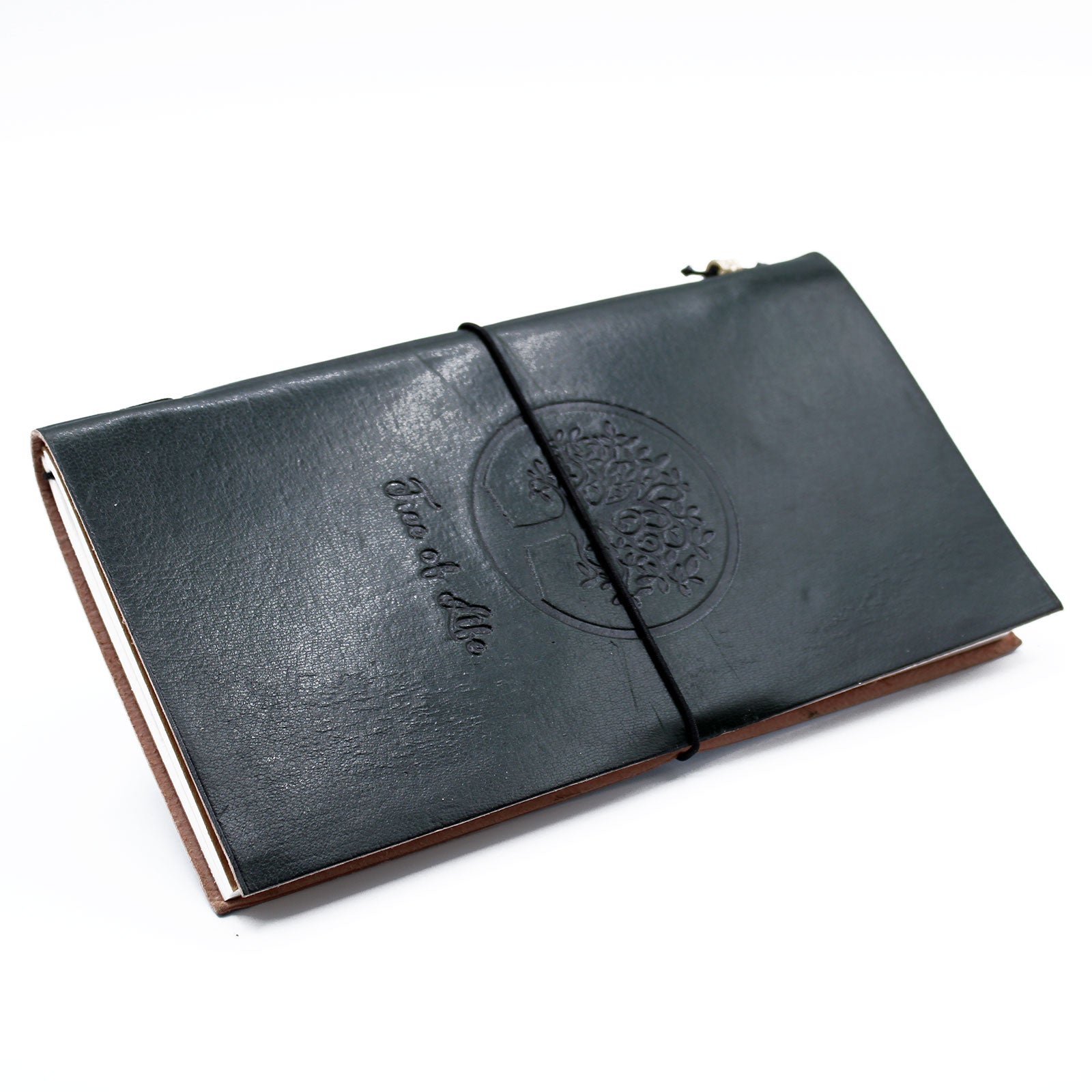 Handmade Leather Journal - Tree of Life - Green - 80 pages