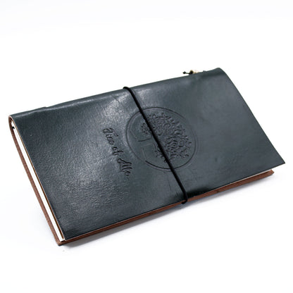 Handmade Leather Journal - Tree of Life - Green - 80 pages