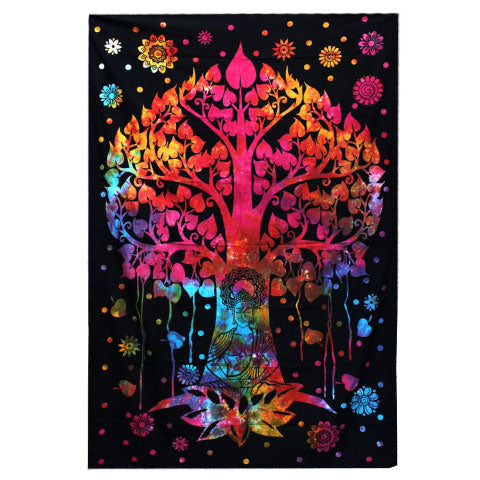 Single Cotton Bedspread & Wall Hanging - Bodhi Tree