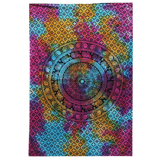 Single Cotton Bedspread & Wall Hanging - Mnadala Elephant