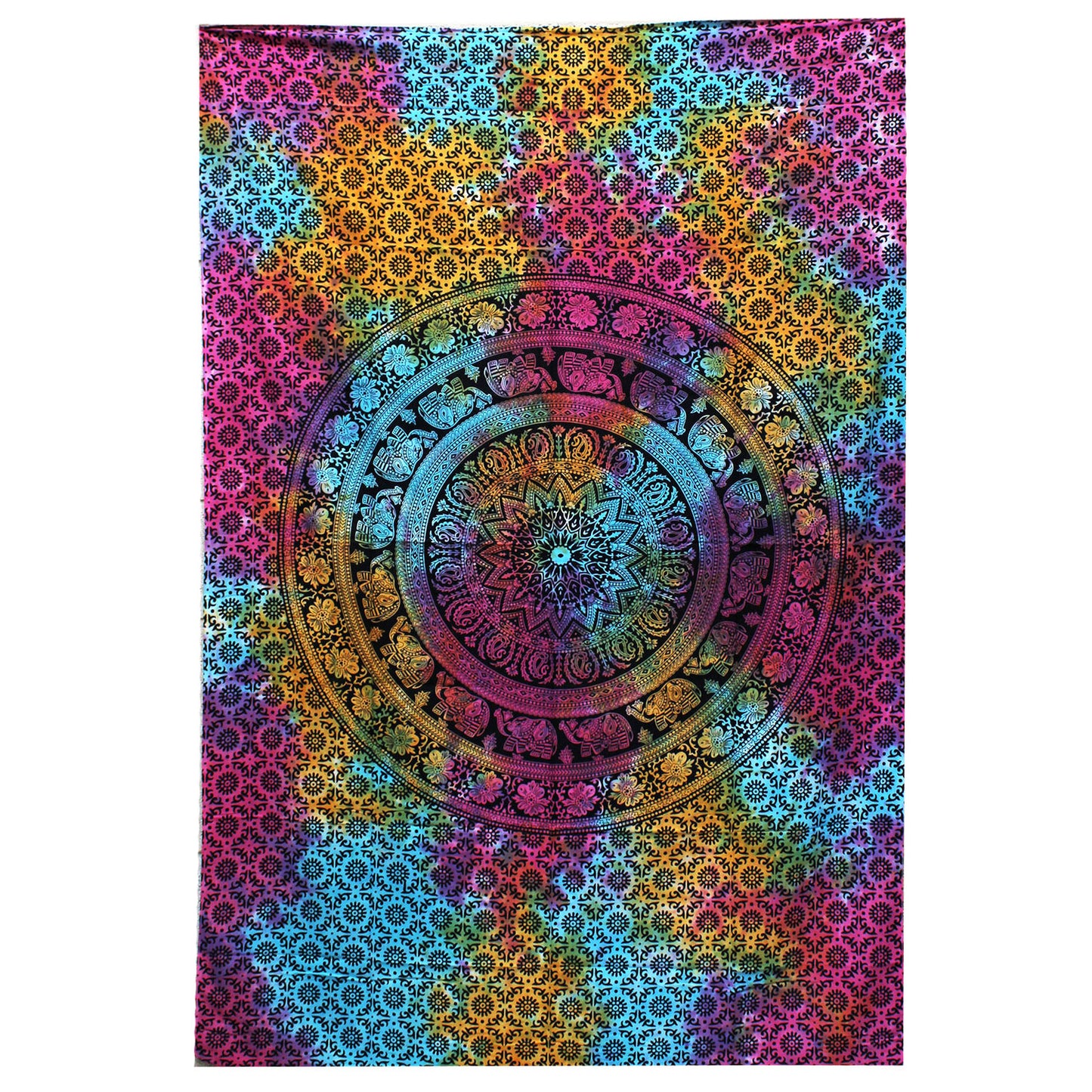 Double Cotton Bedspread & Wall Hanging - Mnadala Elephant