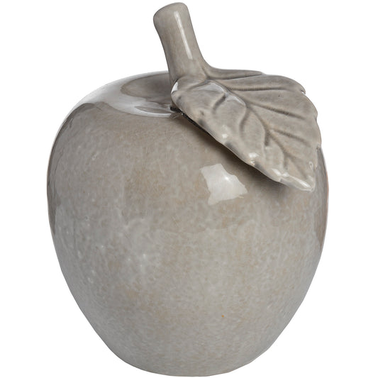 Antique Grey Ceramic Apple - Large
