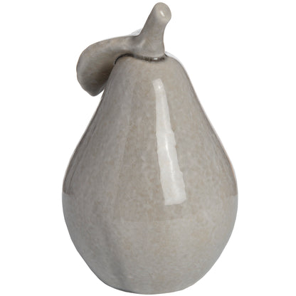Antique Grey Ceramic Pear - Small