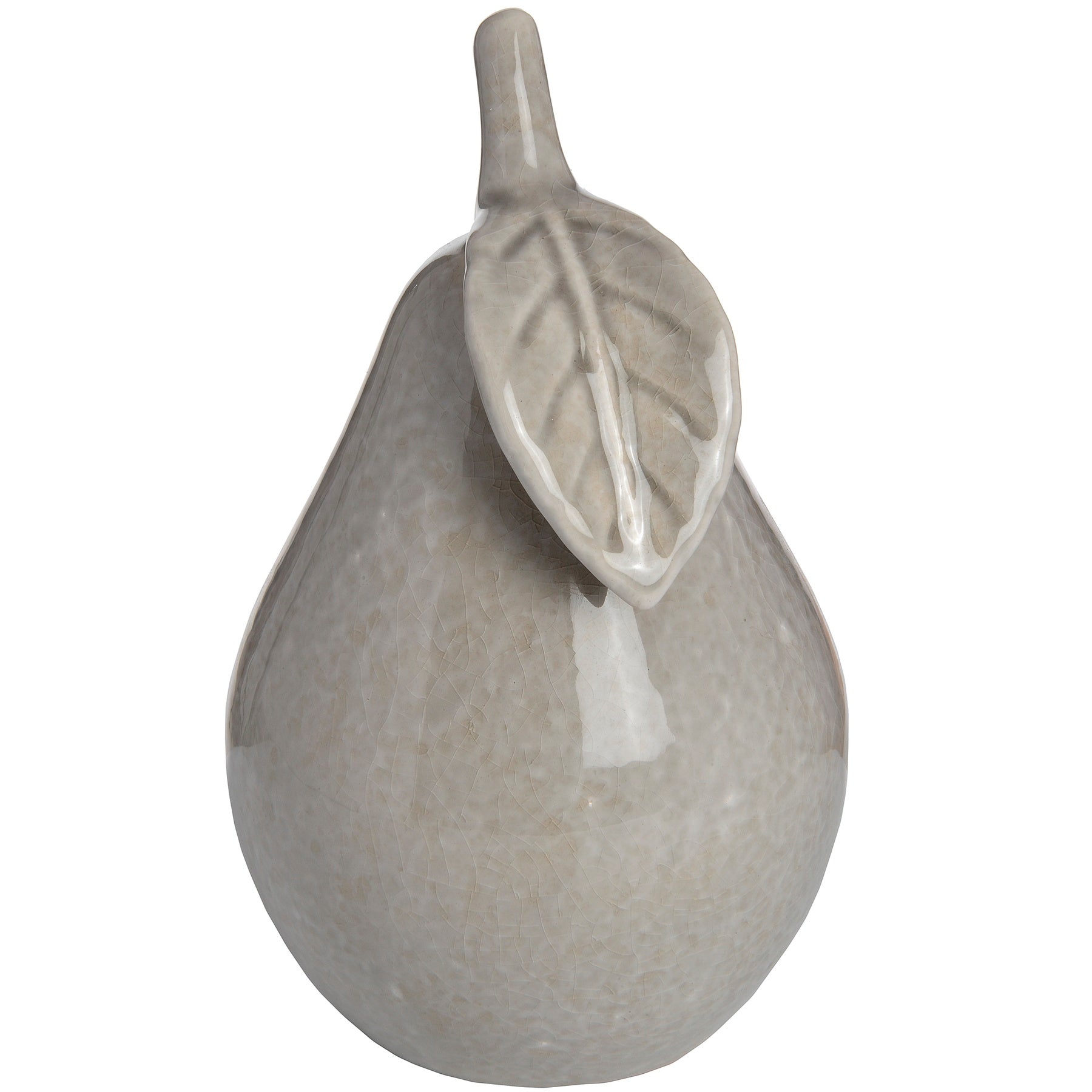 Antique Grey Ceramic Pear - Small