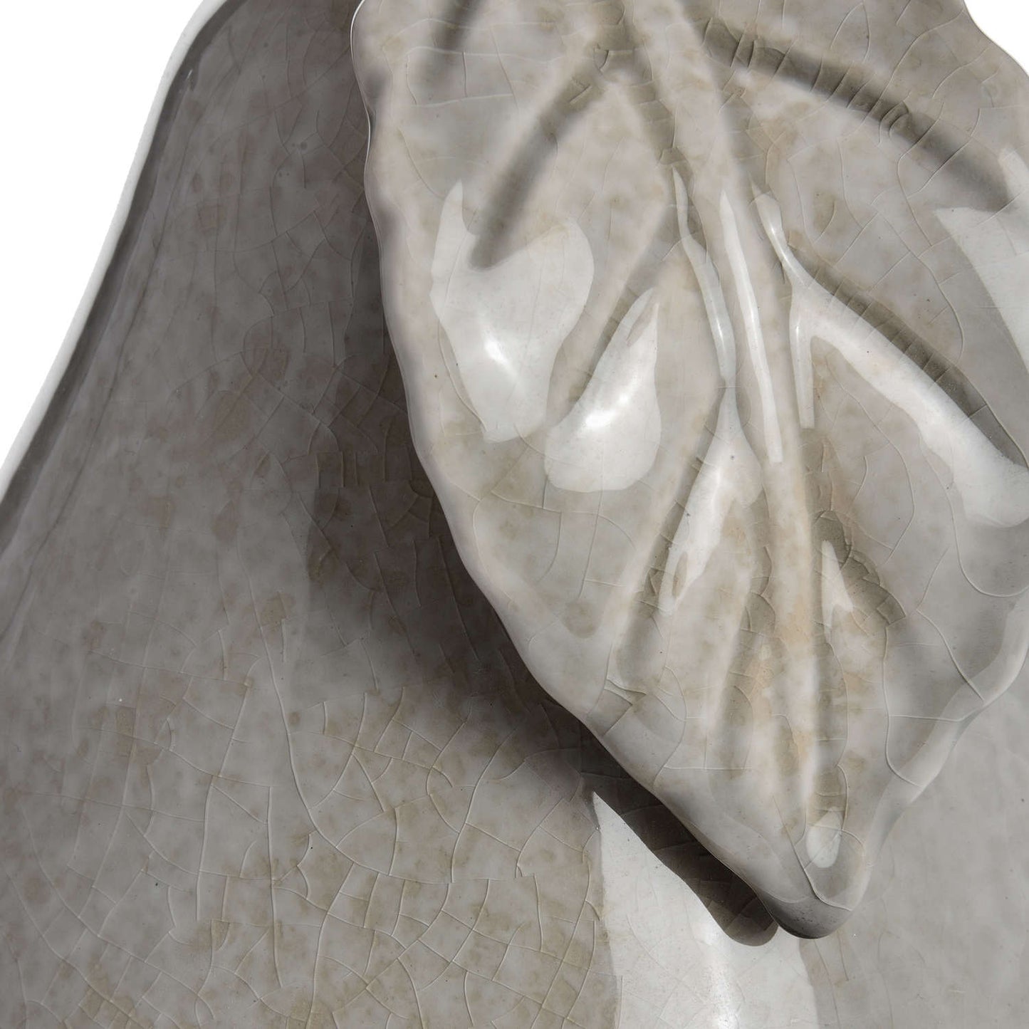 Antique Grey Ceramic Pear - Large