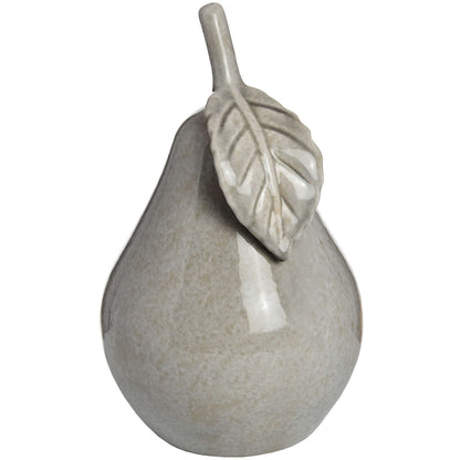 Antique Grey Ceramic Pear - Large