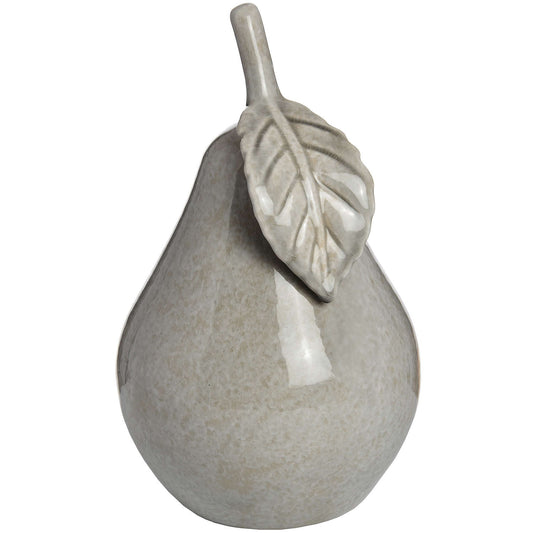 Antique Grey Ceramic Pear - Large