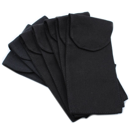Cotton Pouch for Gemstone Face Rollers - Black - 10oz - 9 x 19 cm