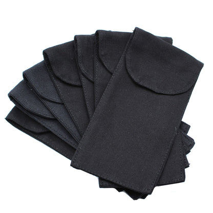 Cotton Pouch for Gemstone Face Rollers - Black - 10oz - 9 x 19 cm