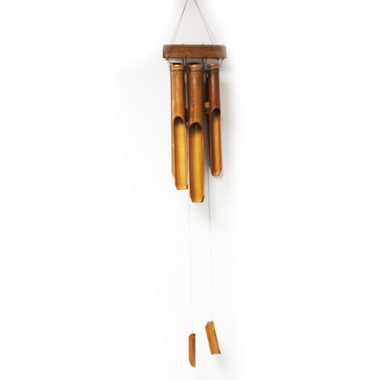 Natural Finish Bamboo Wind Chimes - 6 Medium Tubes