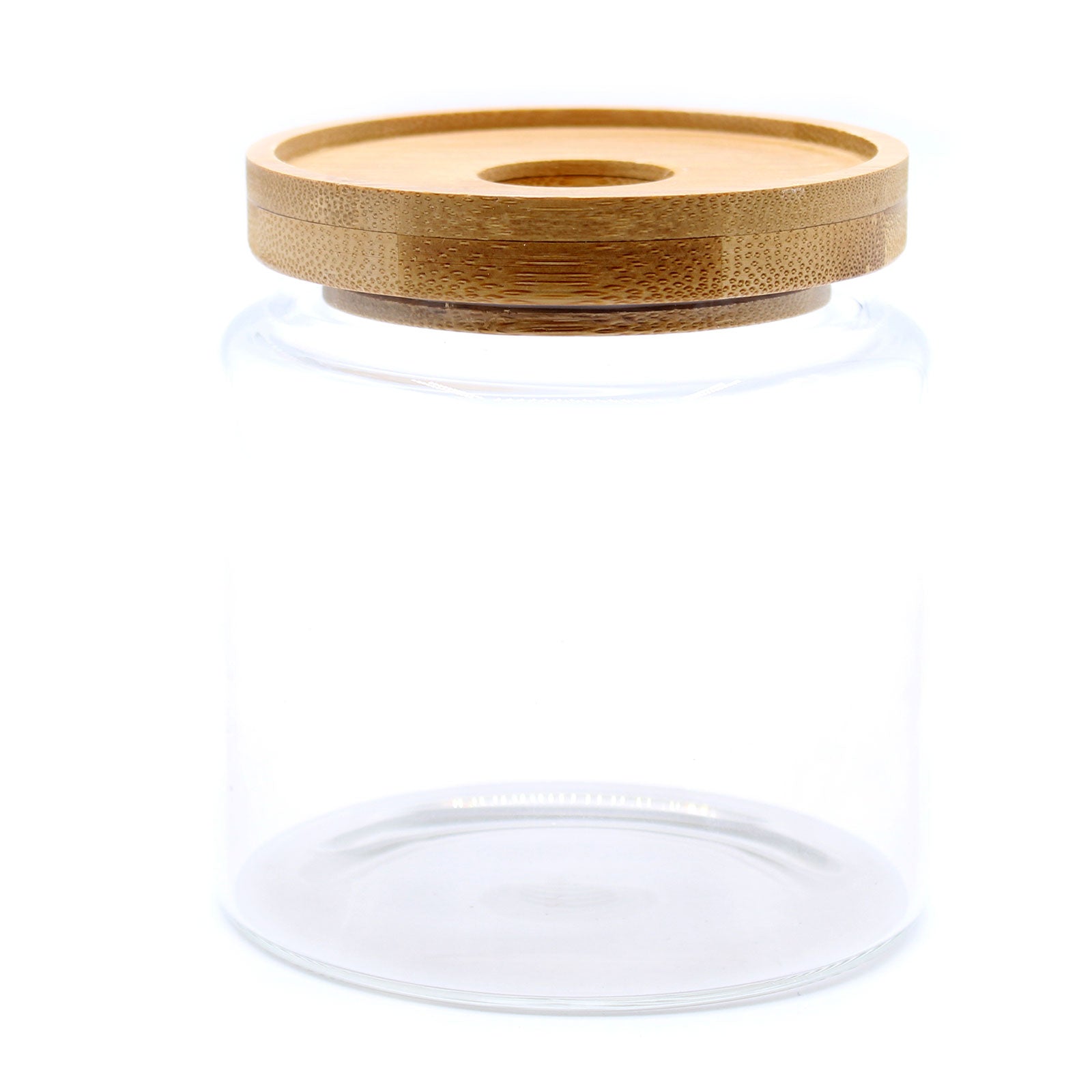 Cottage Bamboo Glass Jar - 10 cm