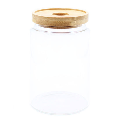Cottage Bamboo Glass Jar - 15 cm