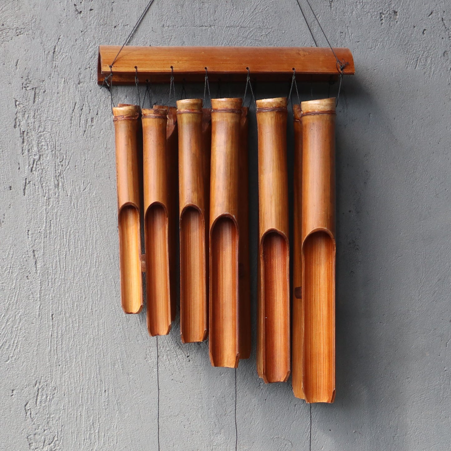 Natural Finish Bamboo Windchime - 12 Large Tubes
