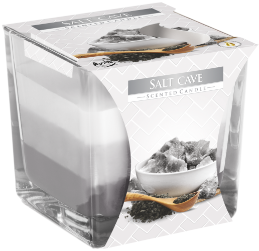 Rainbow Scented Candle in Square Glass Jar - Salt Cave