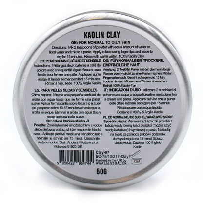 Clay Face Mask - Kaolin Clay - Cleansing & Exfoliating - 50 g