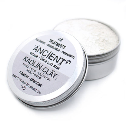 Clay Face Mask - Kaolin Clay - Cleansing & Exfoliating - 50 g