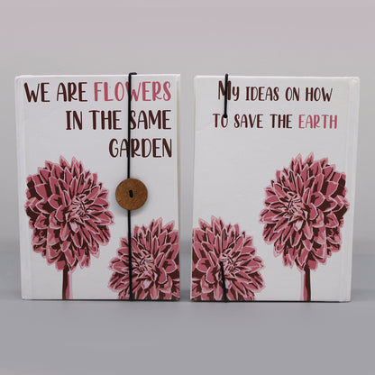 Notebook with strap - Flowers in the same garden