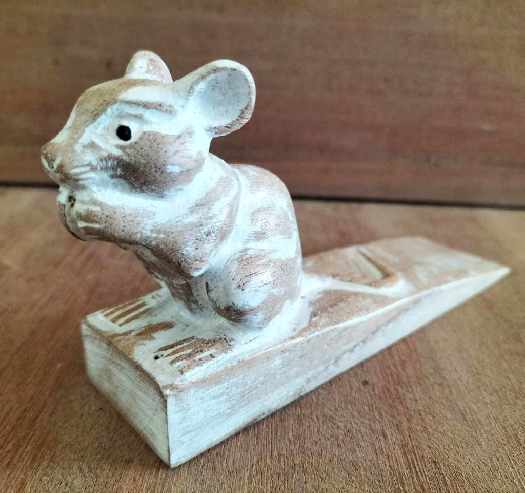 Hand-Carved Doorstop - Dormouse