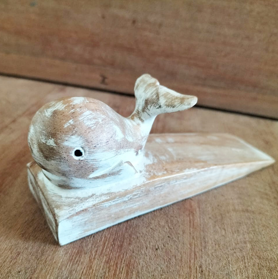 Hand-Carved Doorstop - Whale